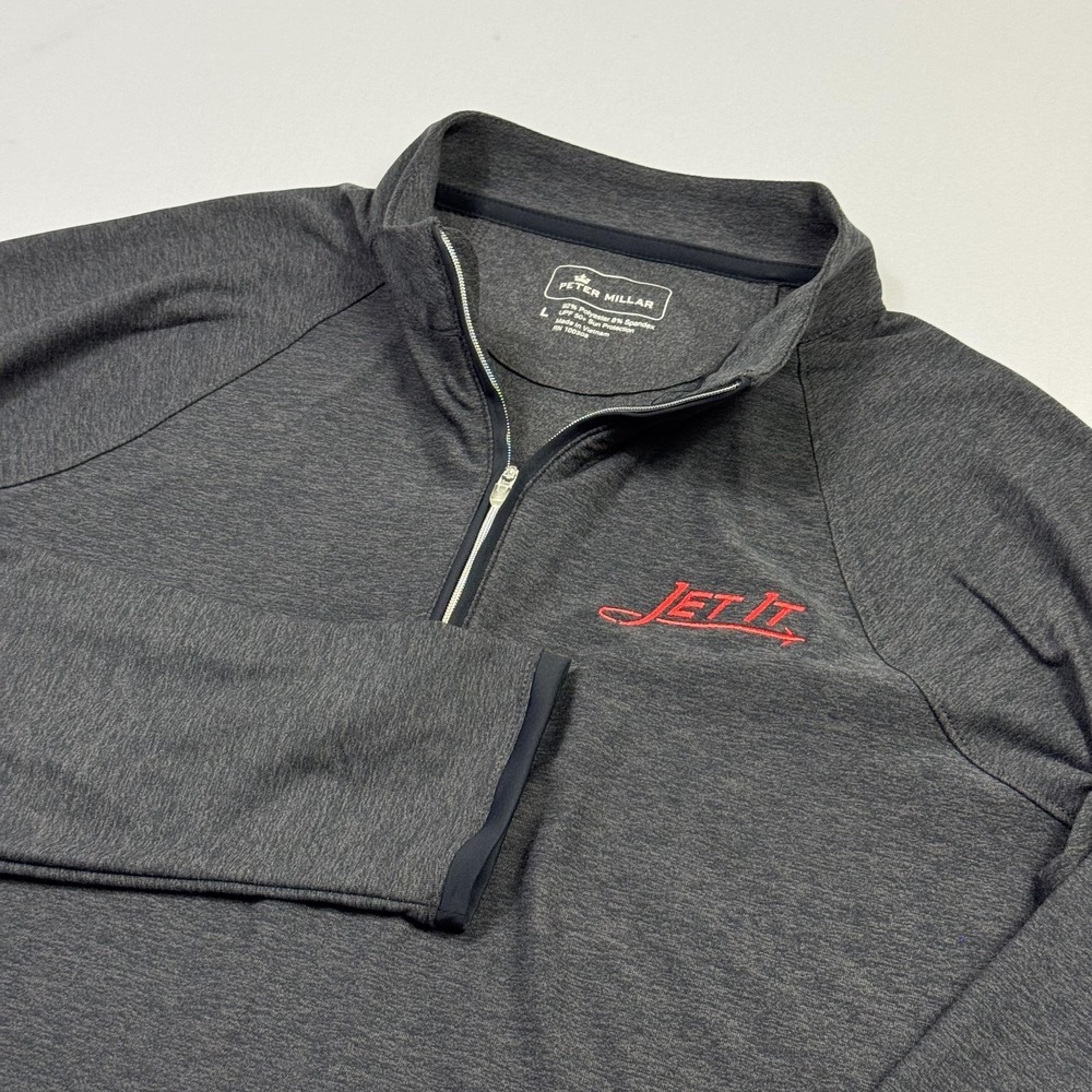Peter Millar Pullover Womens Large Gray Quarter Zip Jet It Golf UPF 50 Shirt